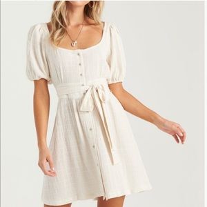 Billabong Sundown 100% Cotton Puff Sleeve Dress NWT